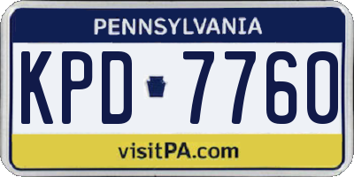 PA license plate KPD7760