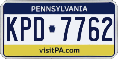 PA license plate KPD7762