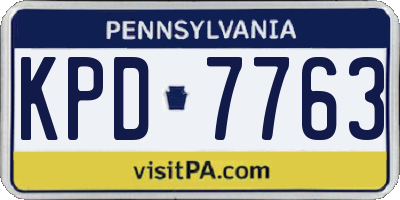 PA license plate KPD7763