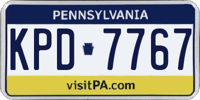 PA license plate KPD7767