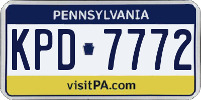 PA license plate KPD7772