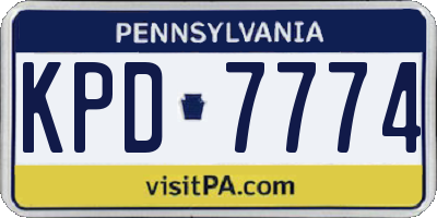 PA license plate KPD7774