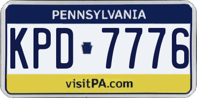 PA license plate KPD7776
