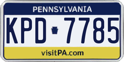 PA license plate KPD7785