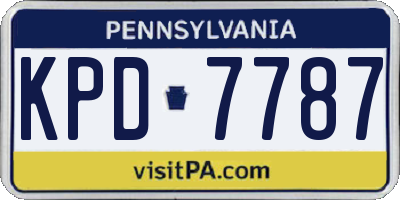PA license plate KPD7787