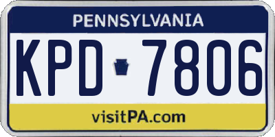 PA license plate KPD7806