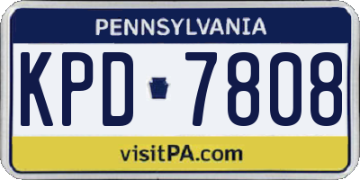 PA license plate KPD7808