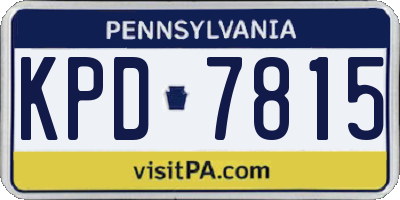 PA license plate KPD7815
