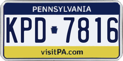 PA license plate KPD7816