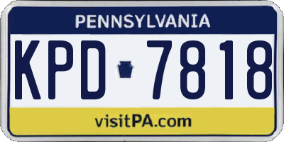 PA license plate KPD7818