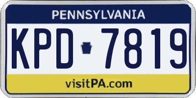 PA license plate KPD7819