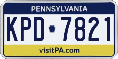 PA license plate KPD7821