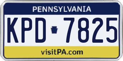 PA license plate KPD7825