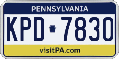 PA license plate KPD7830