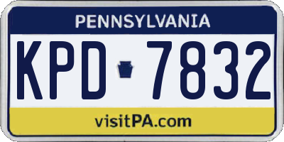 PA license plate KPD7832