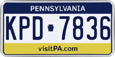 PA license plate KPD7836