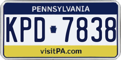 PA license plate KPD7838
