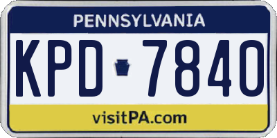 PA license plate KPD7840