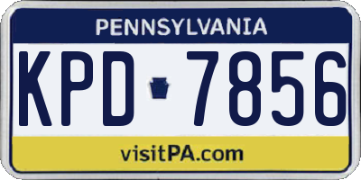 PA license plate KPD7856