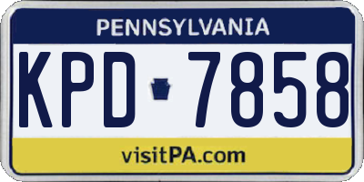 PA license plate KPD7858