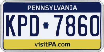 PA license plate KPD7860