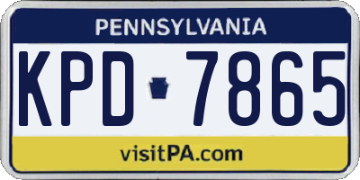 PA license plate KPD7865