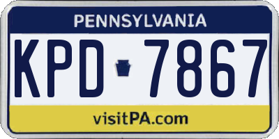 PA license plate KPD7867
