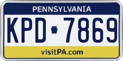 PA license plate KPD7869