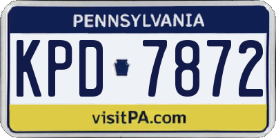 PA license plate KPD7872