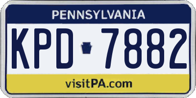 PA license plate KPD7882