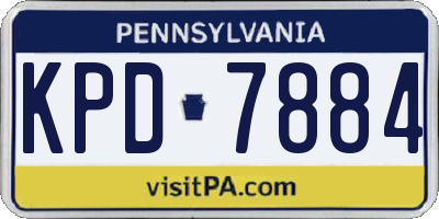 PA license plate KPD7884