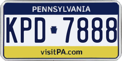 PA license plate KPD7888