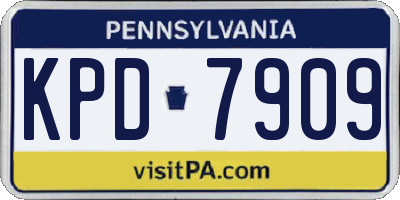 PA license plate KPD7909