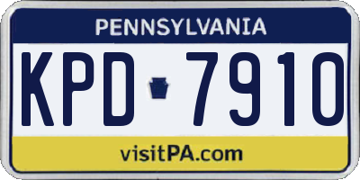 PA license plate KPD7910