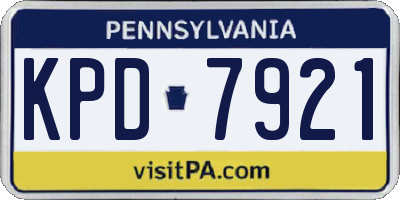 PA license plate KPD7921