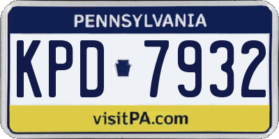 PA license plate KPD7932