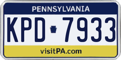 PA license plate KPD7933