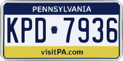 PA license plate KPD7936