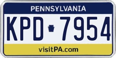 PA license plate KPD7954