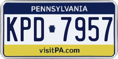 PA license plate KPD7957
