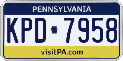 PA license plate KPD7958