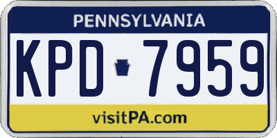 PA license plate KPD7959
