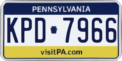 PA license plate KPD7966