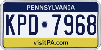 PA license plate KPD7968