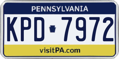 PA license plate KPD7972