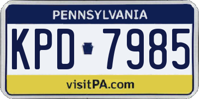 PA license plate KPD7985