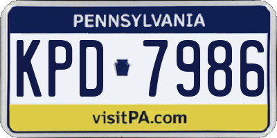 PA license plate KPD7986