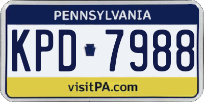 PA license plate KPD7988