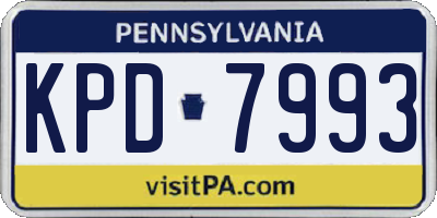 PA license plate KPD7993