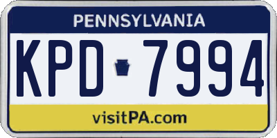 PA license plate KPD7994